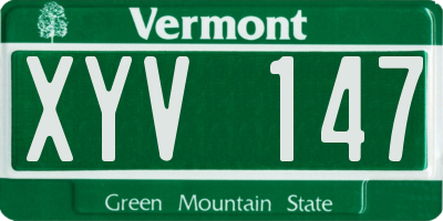 VT license plate XYV147
