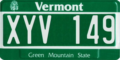 VT license plate XYV149
