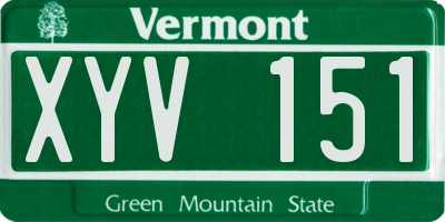 VT license plate XYV151