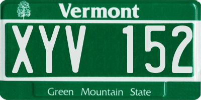 VT license plate XYV152