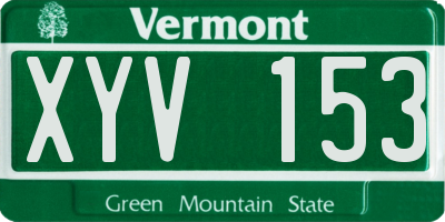 VT license plate XYV153