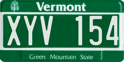 VT license plate XYV154