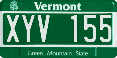 VT license plate XYV155