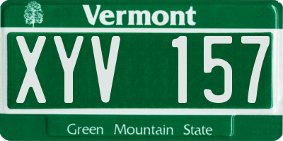 VT license plate XYV157