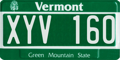 VT license plate XYV160