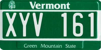 VT license plate XYV161