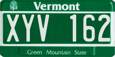 VT license plate XYV162