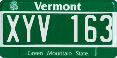 VT license plate XYV163