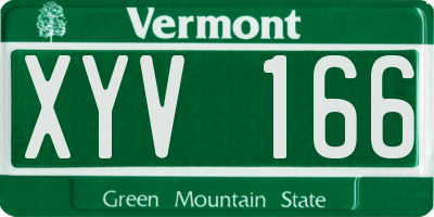 VT license plate XYV166