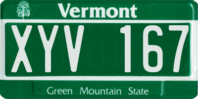 VT license plate XYV167