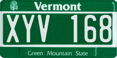 VT license plate XYV168