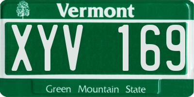 VT license plate XYV169