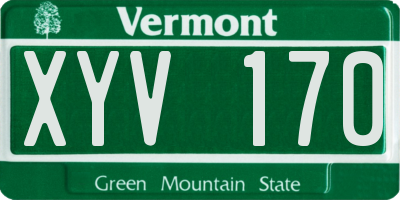 VT license plate XYV170