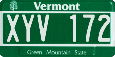VT license plate XYV172