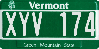 VT license plate XYV174