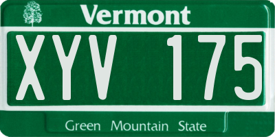VT license plate XYV175
