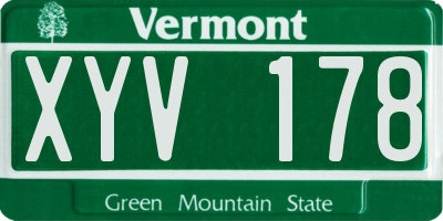 VT license plate XYV178