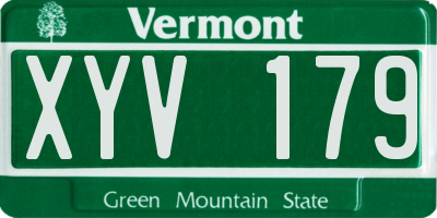 VT license plate XYV179