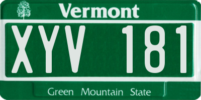 VT license plate XYV181