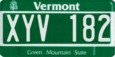 VT license plate XYV182