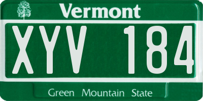 VT license plate XYV184