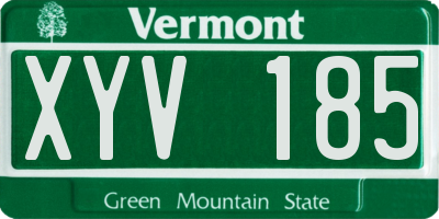 VT license plate XYV185