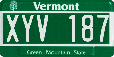 VT license plate XYV187