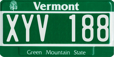 VT license plate XYV188