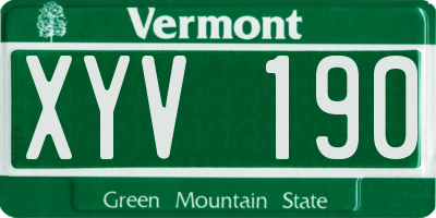 VT license plate XYV190