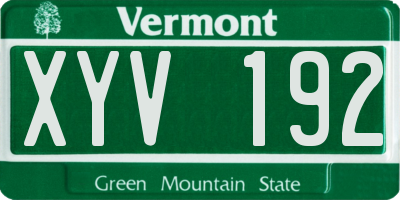 VT license plate XYV192