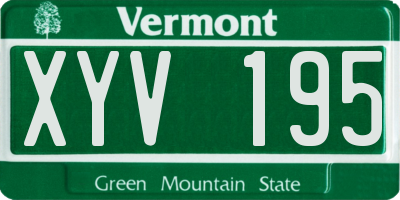 VT license plate XYV195