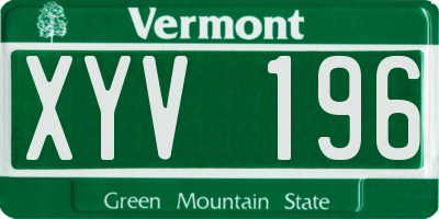 VT license plate XYV196