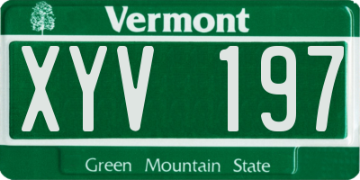VT license plate XYV197