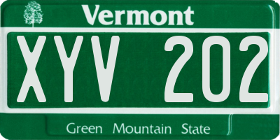VT license plate XYV202