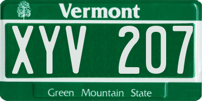 VT license plate XYV207