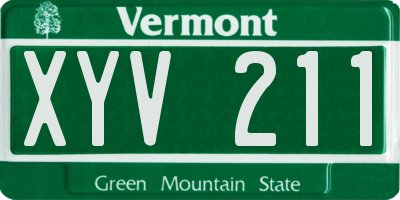 VT license plate XYV211