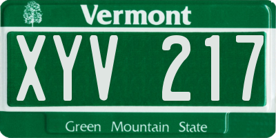 VT license plate XYV217