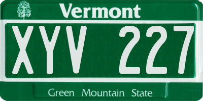 VT license plate XYV227