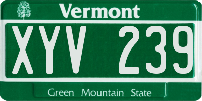 VT license plate XYV239