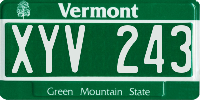 VT license plate XYV243