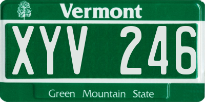 VT license plate XYV246