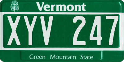 VT license plate XYV247