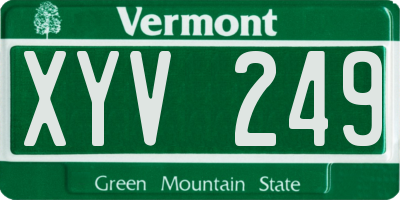 VT license plate XYV249