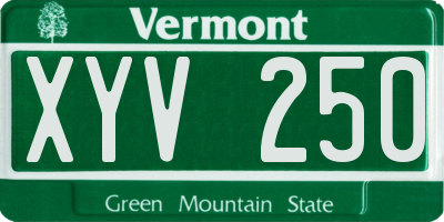 VT license plate XYV250