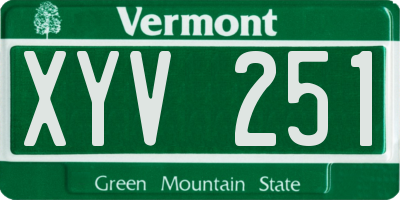 VT license plate XYV251