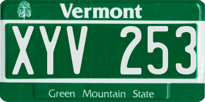 VT license plate XYV253