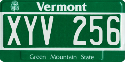VT license plate XYV256