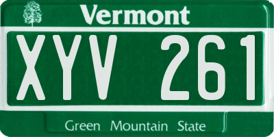 VT license plate XYV261