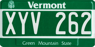 VT license plate XYV262
