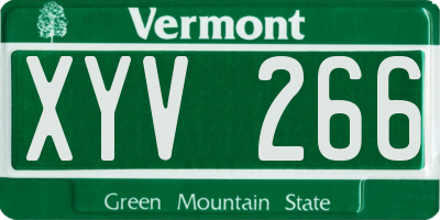 VT license plate XYV266